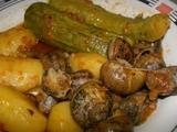 Snails with potatoes and courgettes