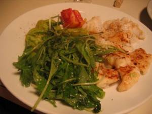 Roast cod with wild leeks