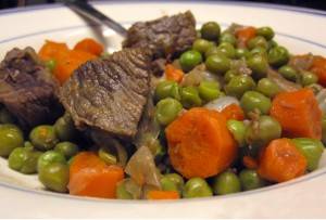 Beef with peas