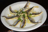 Anchovies with vinegar and garlic