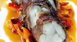 Monkfish (anglefish) with peppers